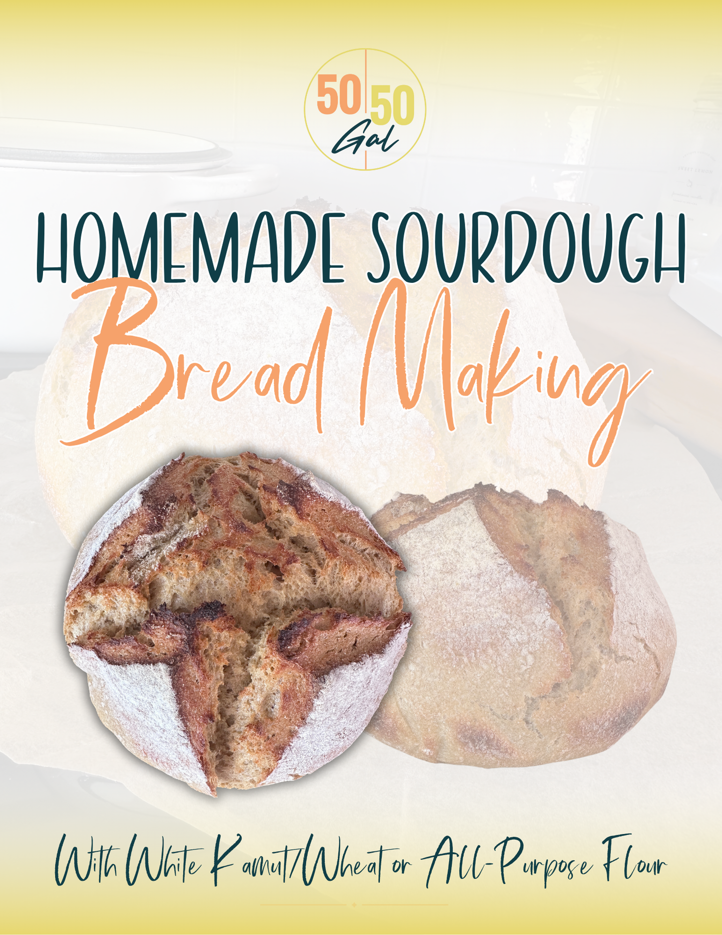 Homemade Sourdough Bread Making Class 5050 Gal 50 50 plate 50/50 bowl starch solution McDougall Program 5050 diet wfpb vegan plant based Masterclass fullandfulfilled