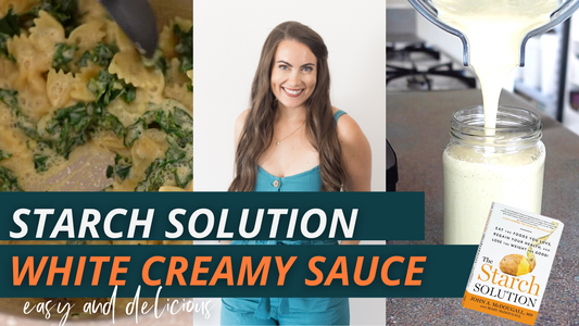 White Creamy Sauce | Starch Solution fullandfulfilled 50 50 plate 50/50 bowl starch solution McDougall Program 5050 diet wfpb vegan plant based fullandfulfilled