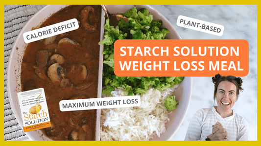 Weight Loss, Starch Solution Mushroom and Onion Soup Recipe fullandfulfilled 50 50 plate 50/50 bowl starch solution McDougall Program 5050 diet wfpb vegan plant based fullandfulfilled
