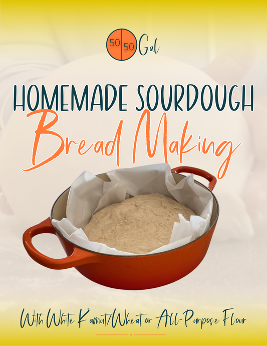 Homemade Sourdough Bread Making Class 5050 Gal 50 50 plate 50/50 bowl starch solution McDougall Program 5050 diet wfpb vegan plant based Masterclass fullandfulfilled